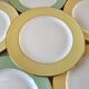Set of 4 flat plates Saint-Amand pastel yellow and almond green 60s