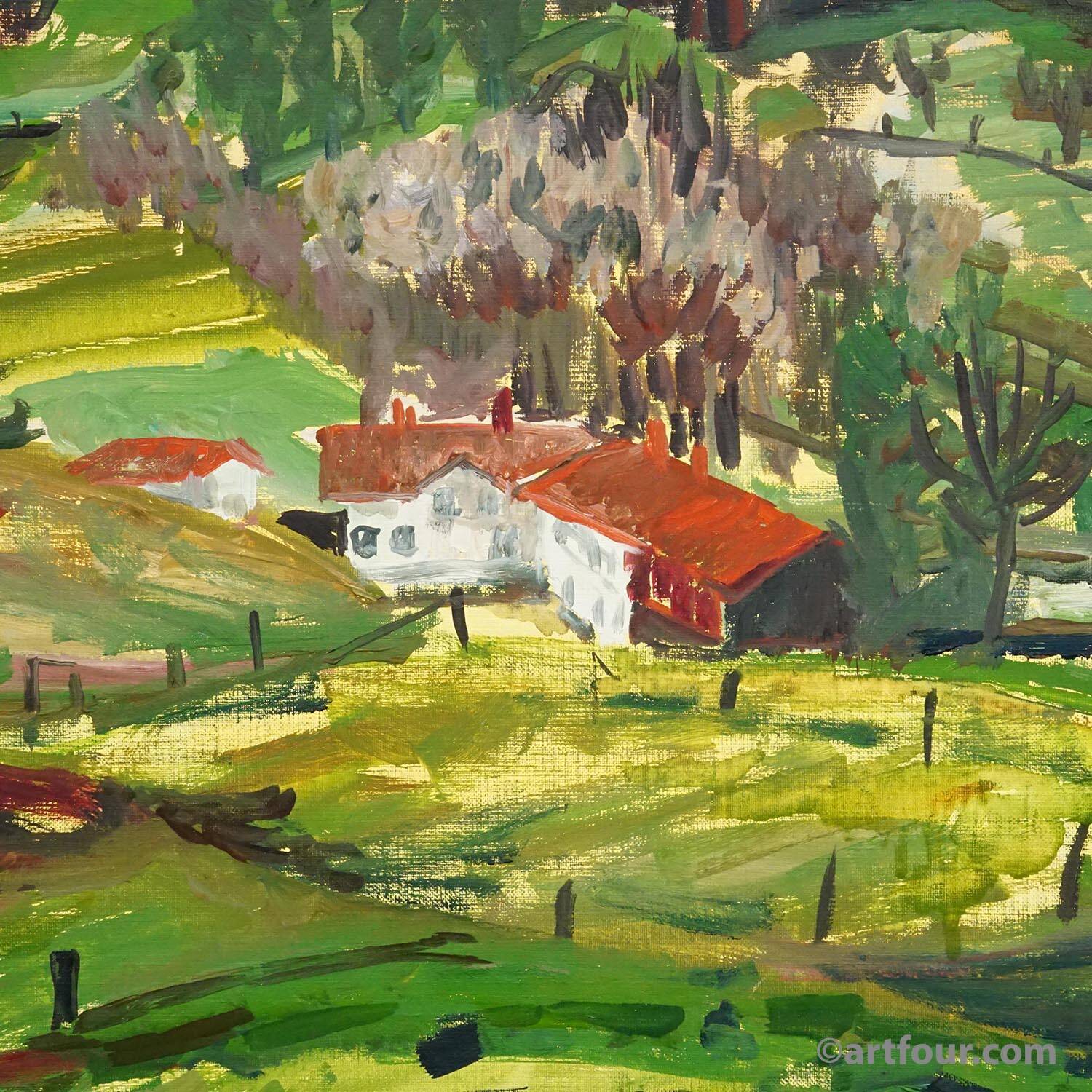 Oil painting by Alexander Michael – Landscape near Dietramszell, 1974