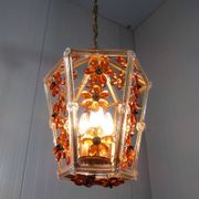 Suspension en verre en forme de fleur, années 1950-60