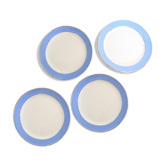 Set of 4 blue dessert plates Orleans Villeroy and Boch, vintage