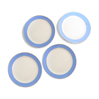 Set of 4 blue dessert plates Orleans Villeroy and Boch, vintage