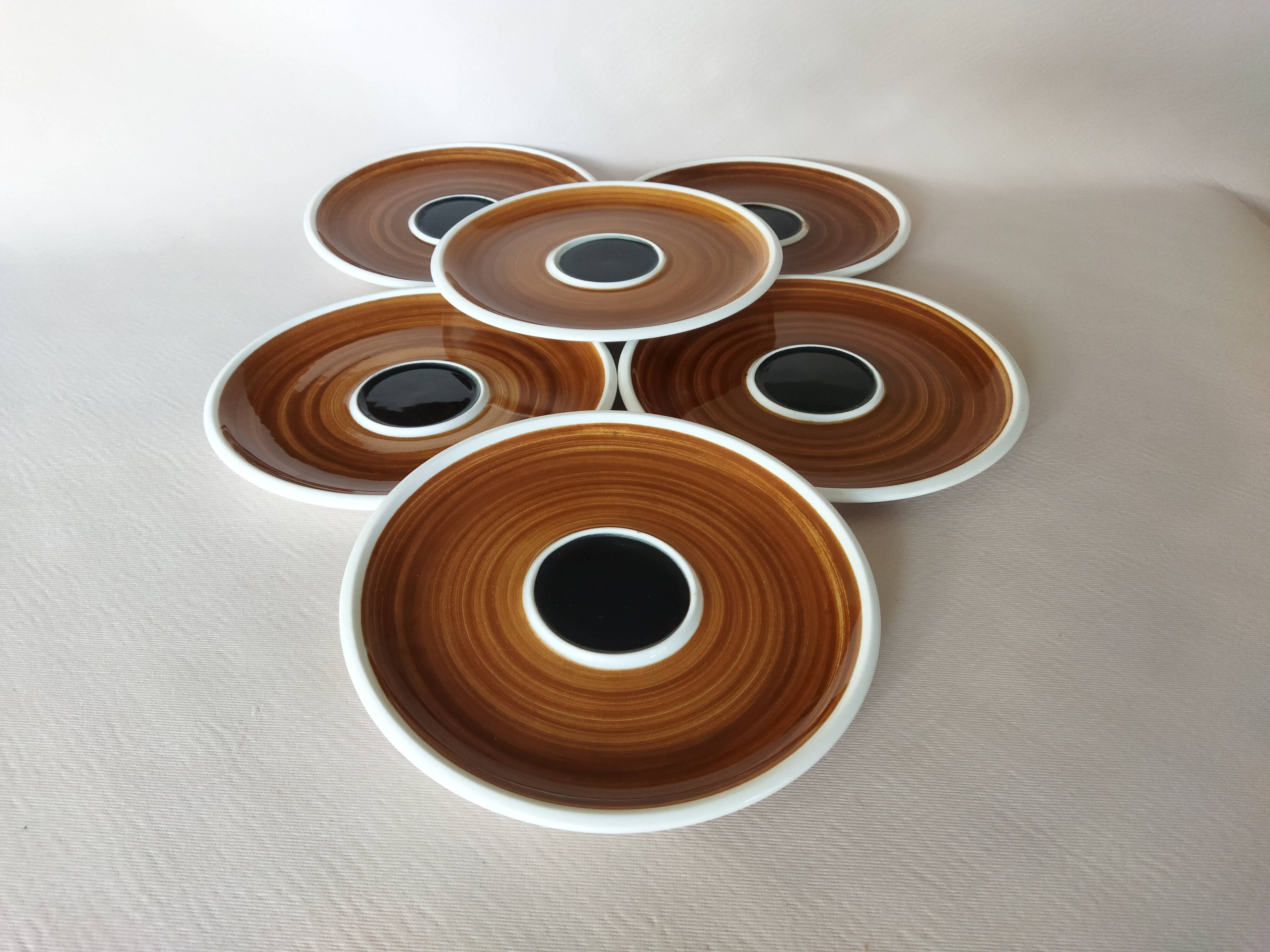 Lot de 6 soucoupes Kimono Boch La Louvière