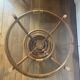 Vintage rattan coffee table with smoked glass top