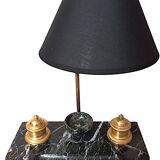 Marble and gilded bronze inkwell lamp