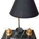 Marble and gilded bronze inkwell lamp