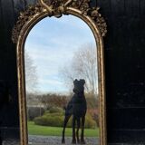 Mirror, Louis XVI Mantelpiece in Carved and Gilded Wood, 18th Century
