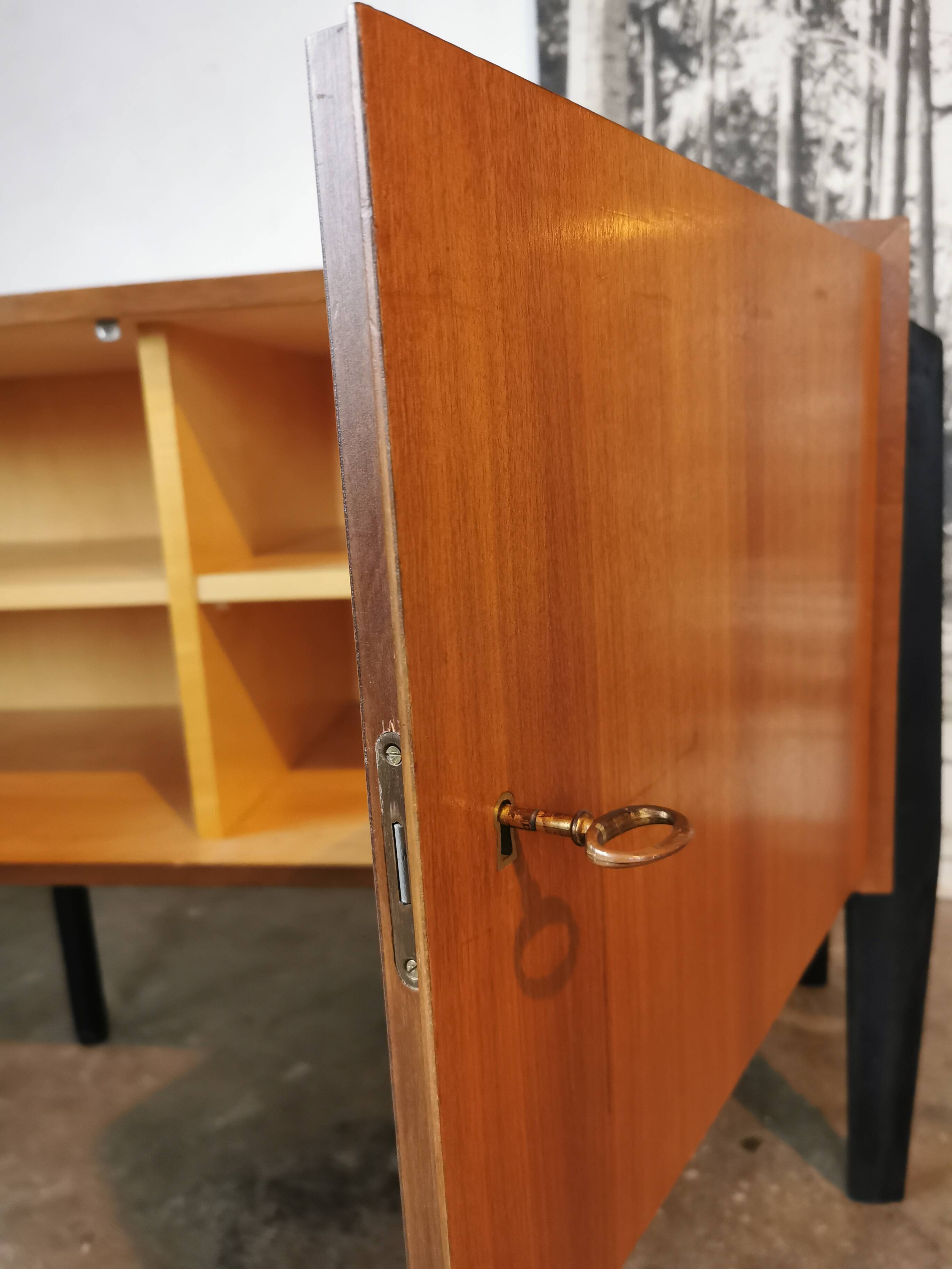 Vintage sideboard, walnut veneer
