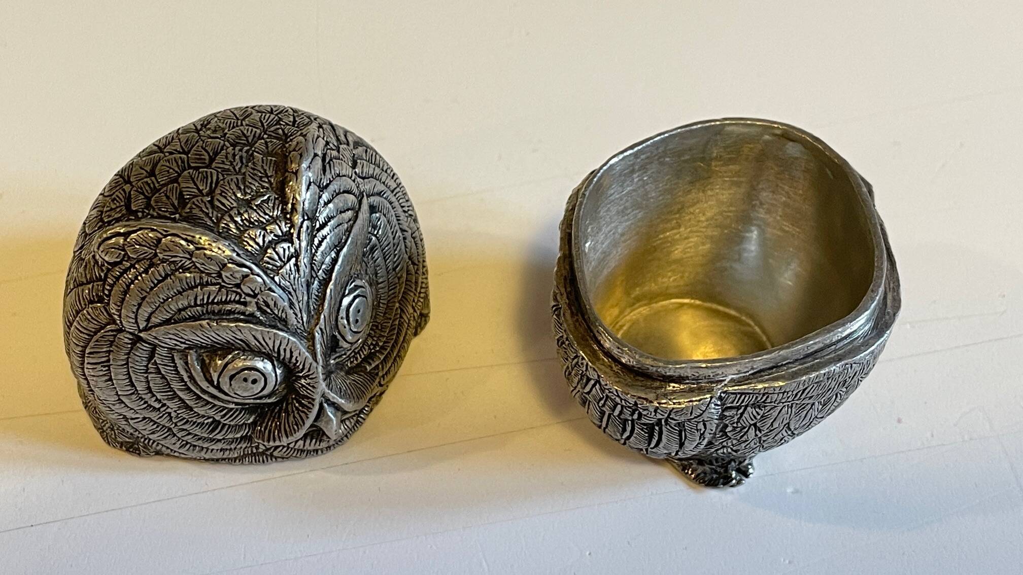Pewter Owl Box by Etienne Sergent FRANCE