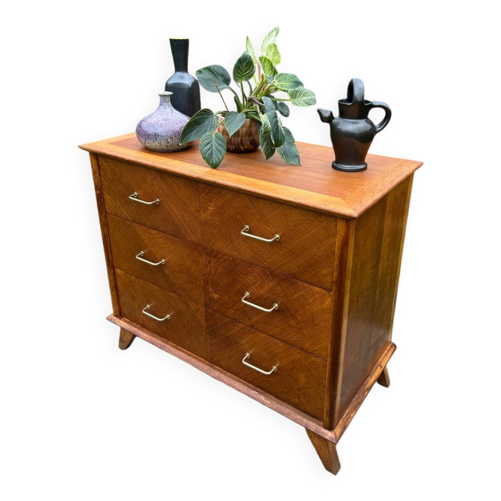 Vintage 1950s chest of drawers in gilded oak