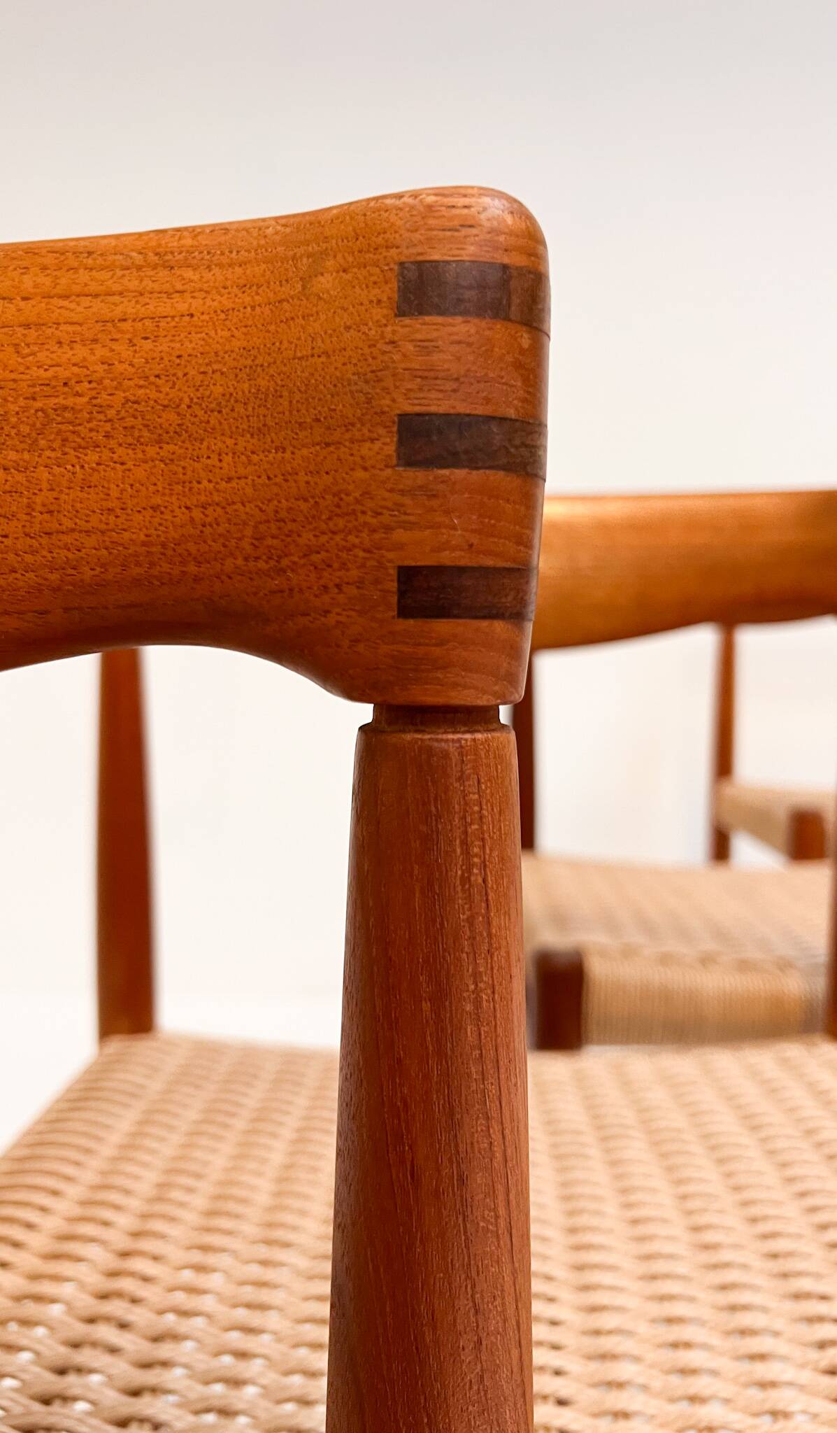 Refurbished set of 4 papercord chairs by H. Klein for Bramin, 1960s