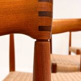 Refurbished set of 4 papercord chairs by H. Klein for Bramin, 1960s