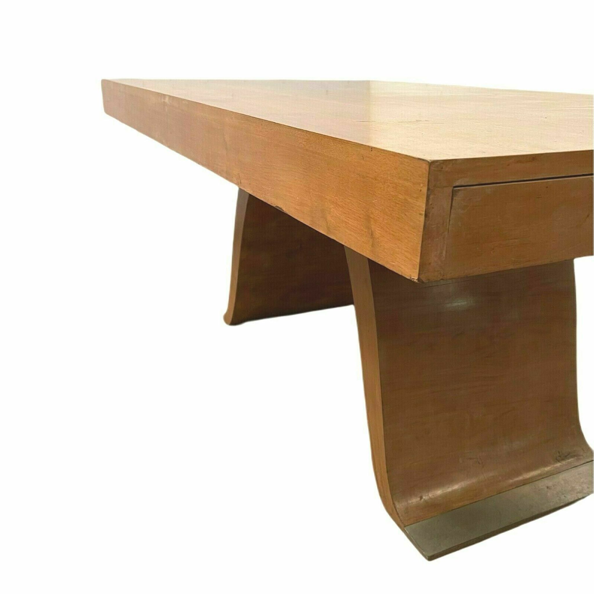 Table a manger Art Déco en placage de noyer XX siècle