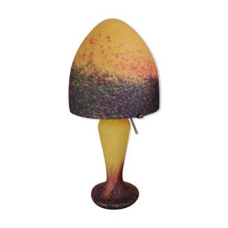 Mushroom lamp glass paste signed Vianne