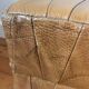 Pouf coffre cuir patchwork vintage circa 1960