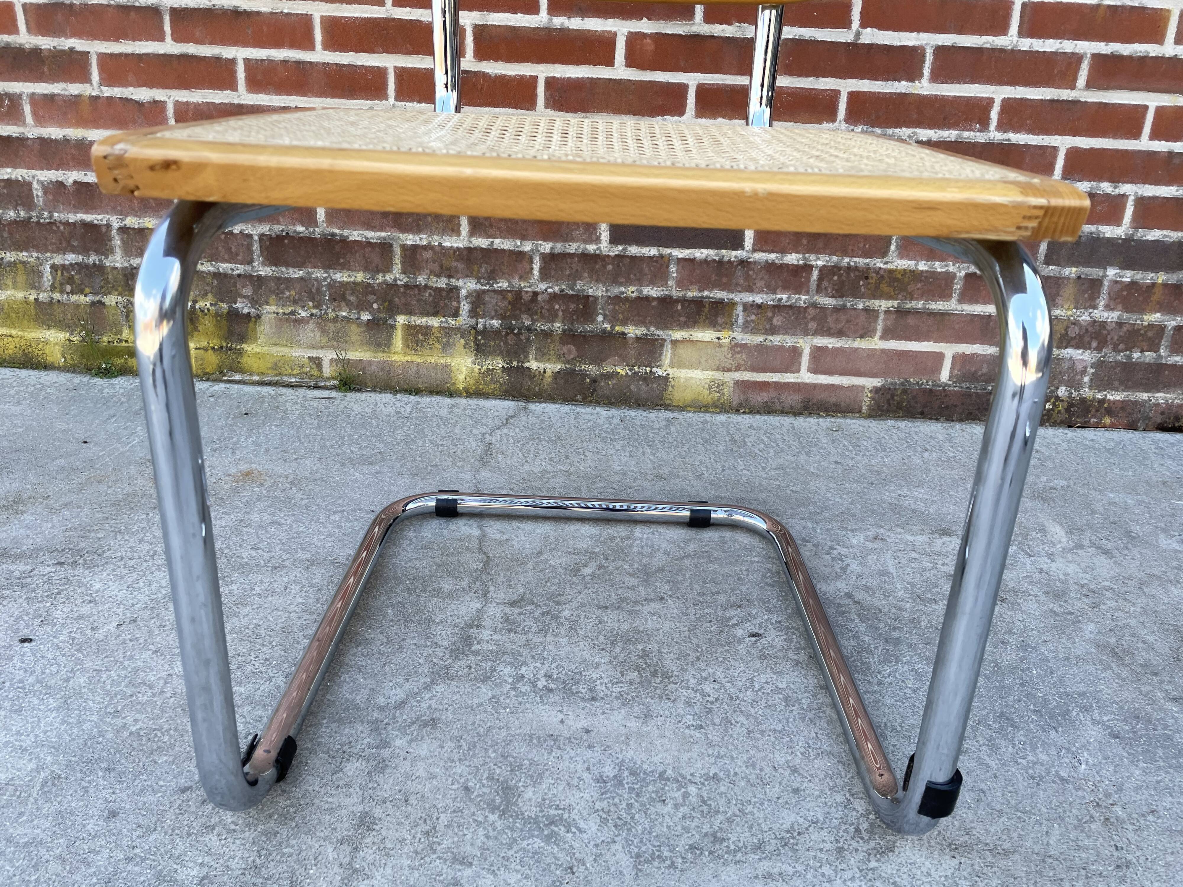 Cesca model design chair with armrests chrome version