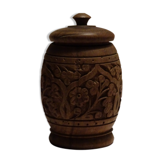 Indian wood box in round shape