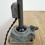 Industrial Grey Enamel Workshop Table Lamp from Siemens, 1950s