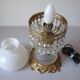 Old table lamp brass glass glass and opaline luminaire 32 cm