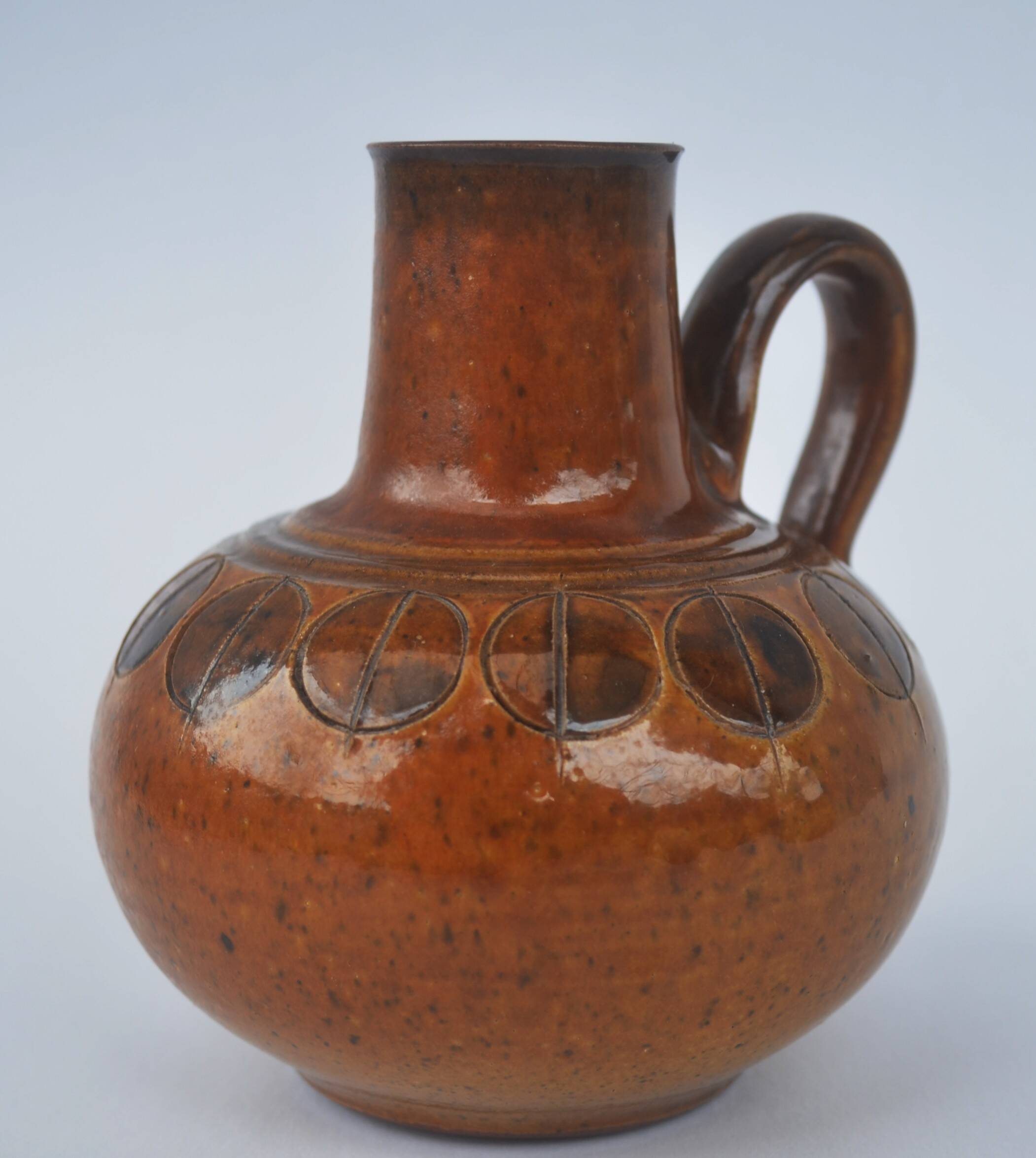 Gerhard Bauer Design Hand painted ceramic jug  18cm tall