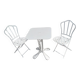 Antique garden furniture in solid wrought iron.