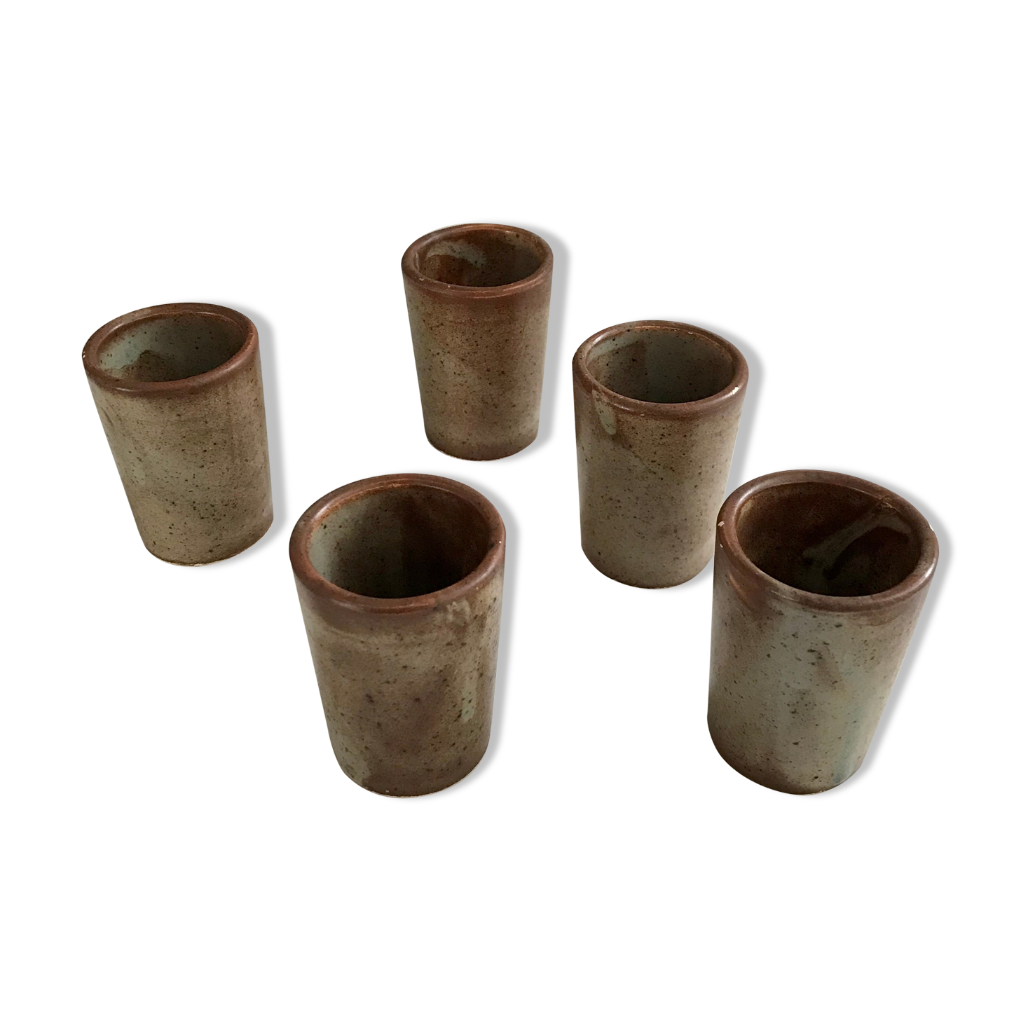 Lot of 5 sandstone glasses