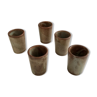 Lot de 5 verres en grès
