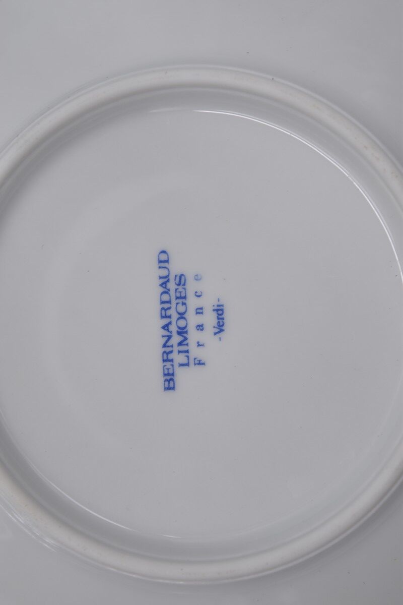 6 cups and under porcelain cup Bernardaud Limoges verdi model