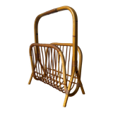 Vintage rattan magazine holder