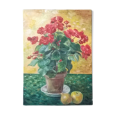 Peinture "Bégonia Rouge en pot"