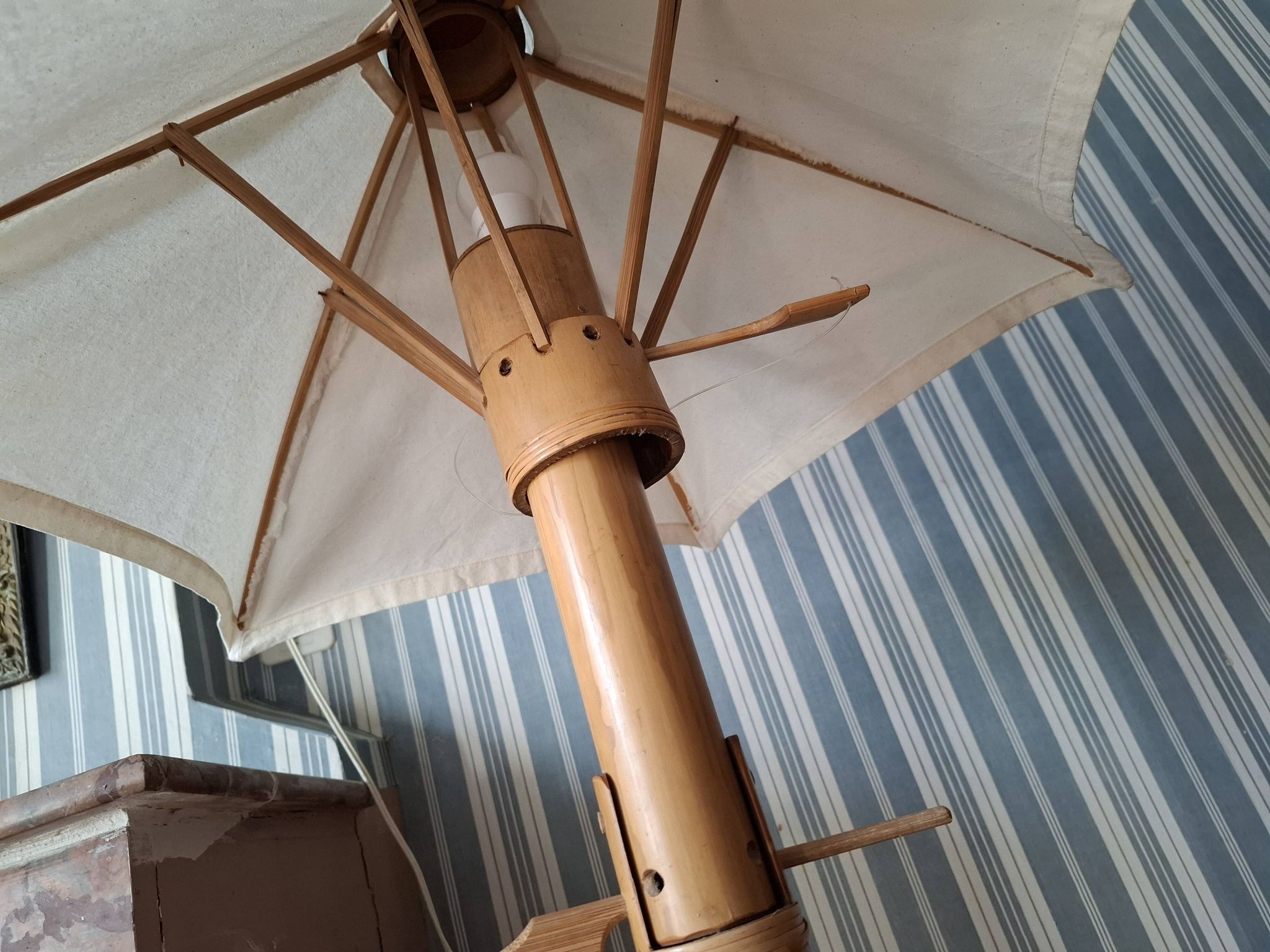 Vintage 70's adjustable bamboo floor lamp