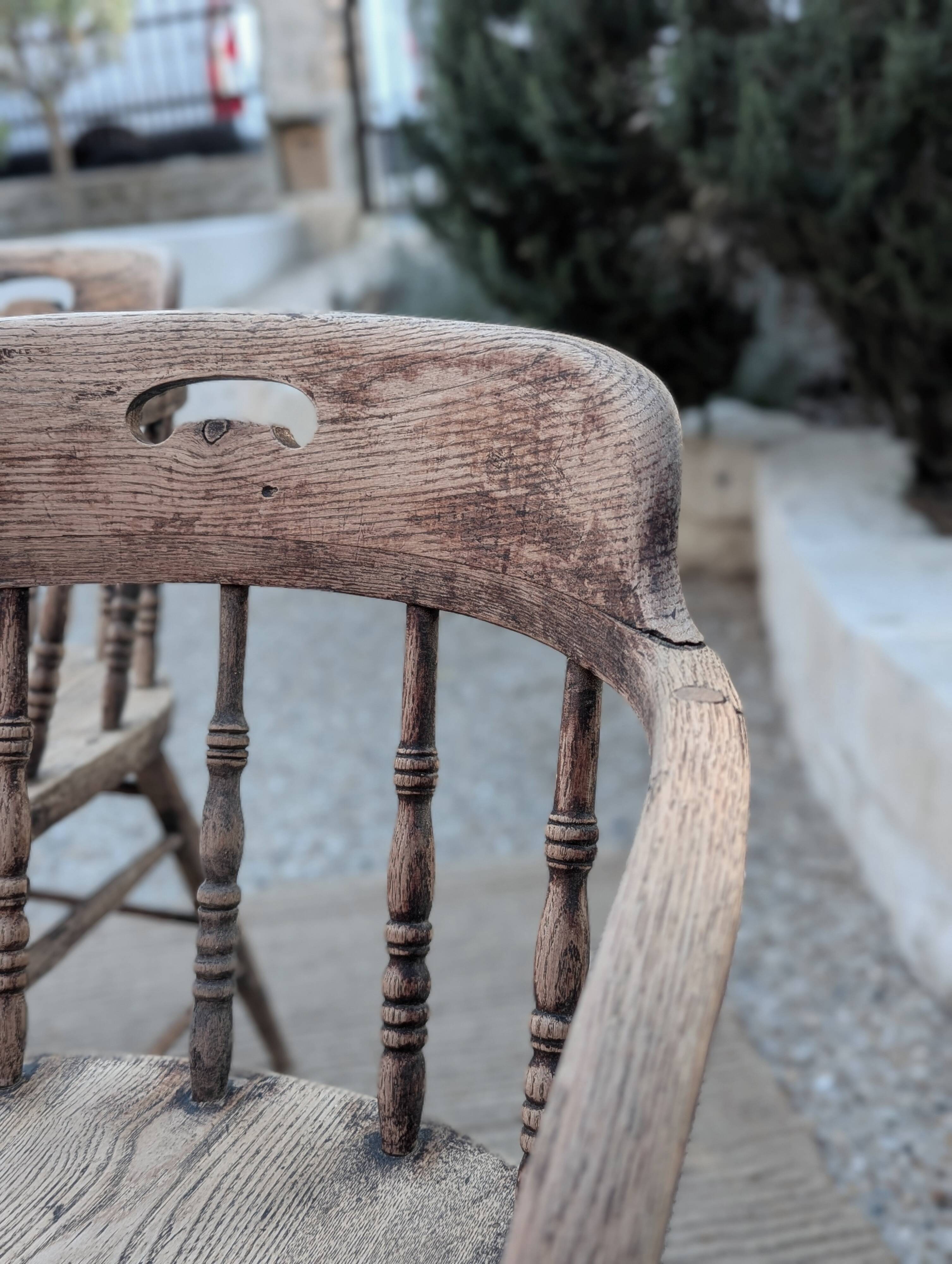 Pair of English captain's armchairs