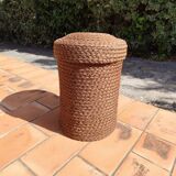 Vintage rope cylindrical basket