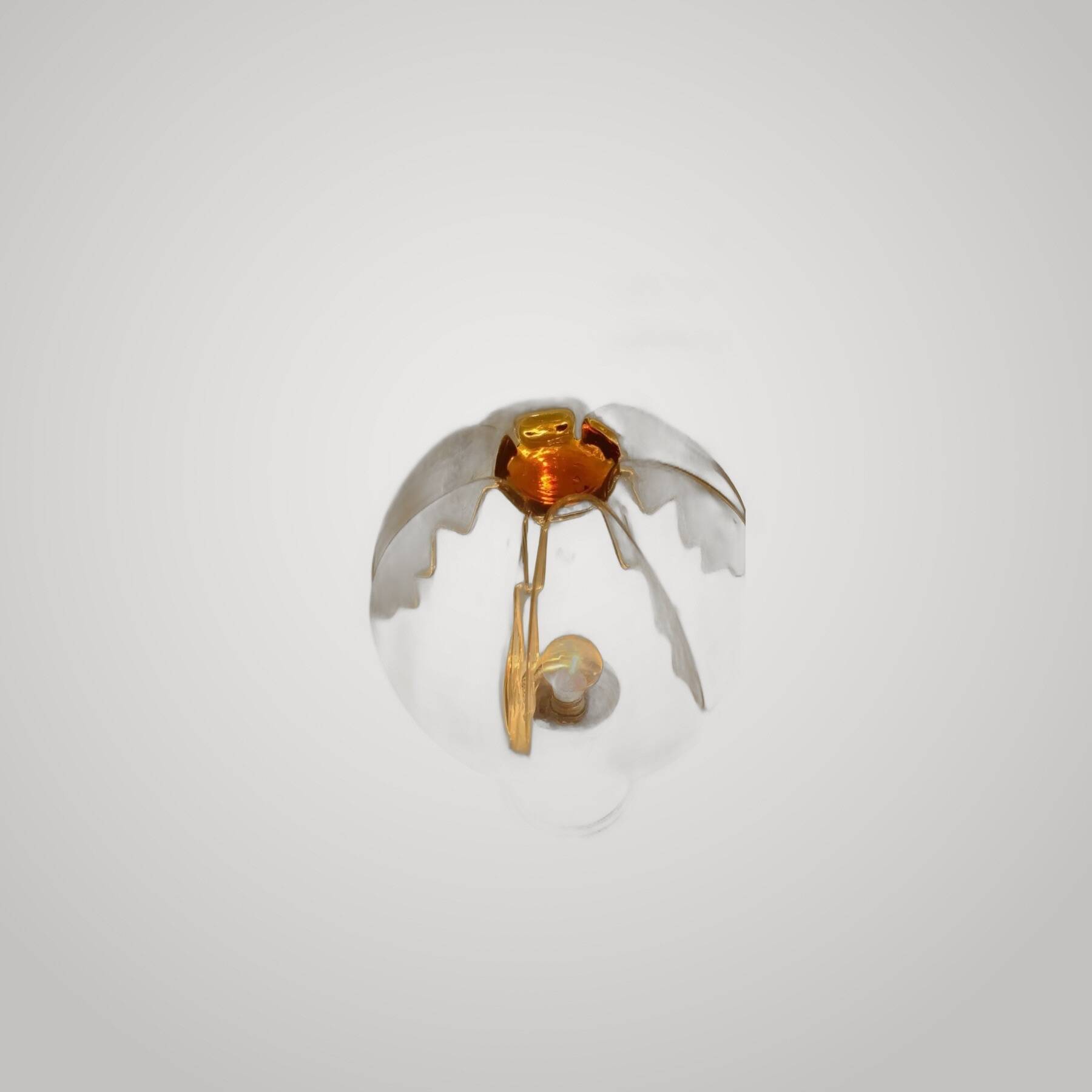 Italian Murano glass lamp, silver metal by Toni Zuccheri for Mazzega.