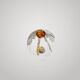 Italian Murano glass lamp, silver metal by Toni Zuccheri for Mazzega.
