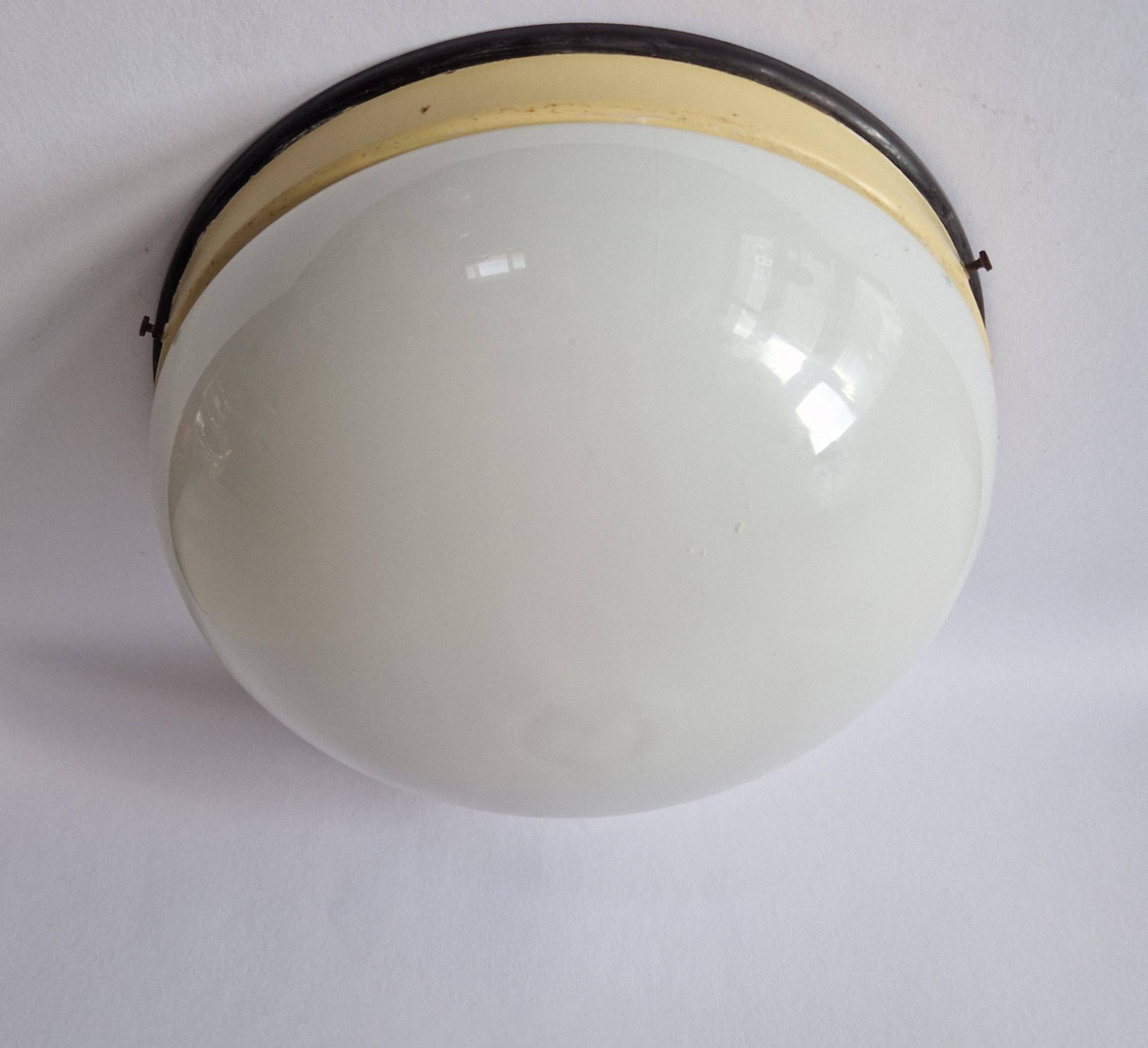 Pair of Midcentury Wall or Ceiling Lamps, Flush Mount, 1950s