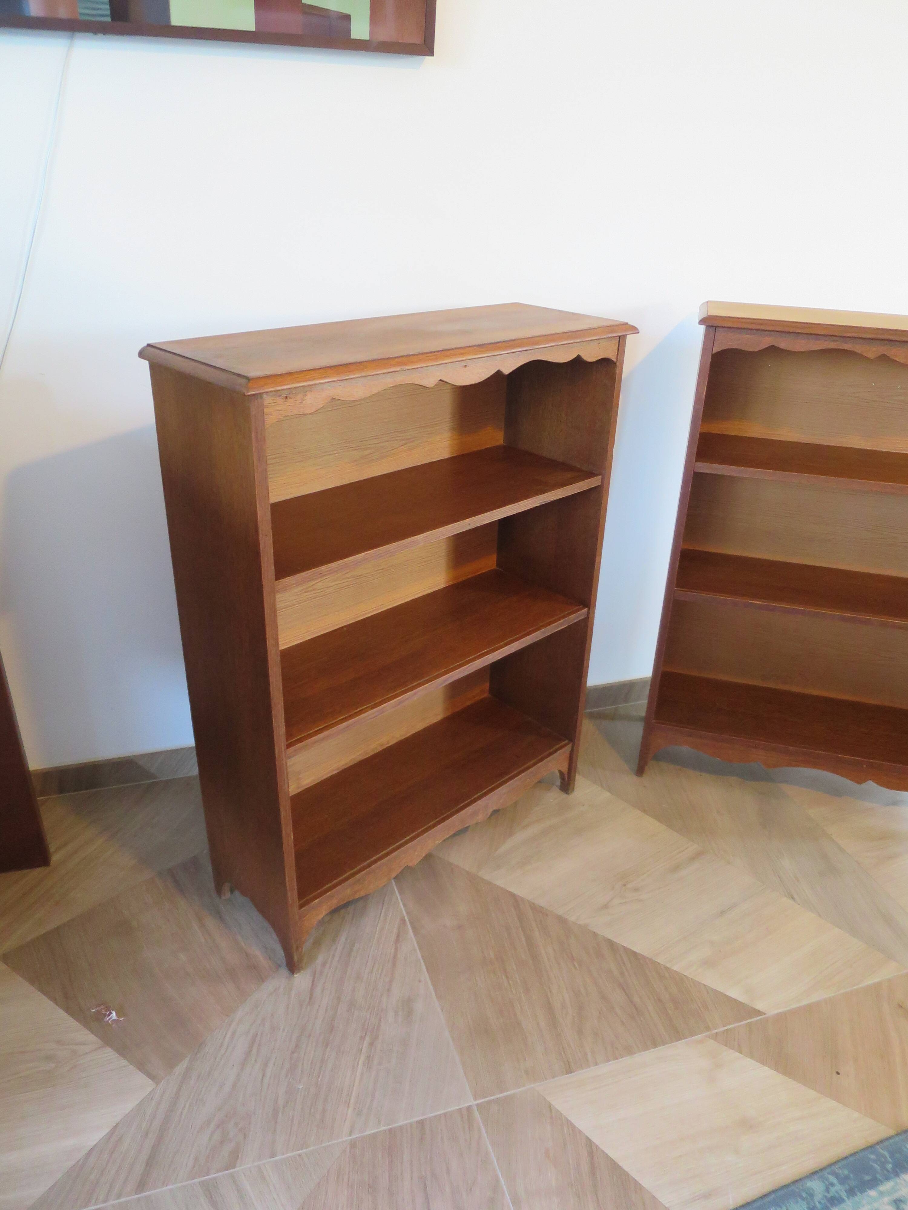 Set of 2 bibus 3 levels - oak color - bookcase shelves