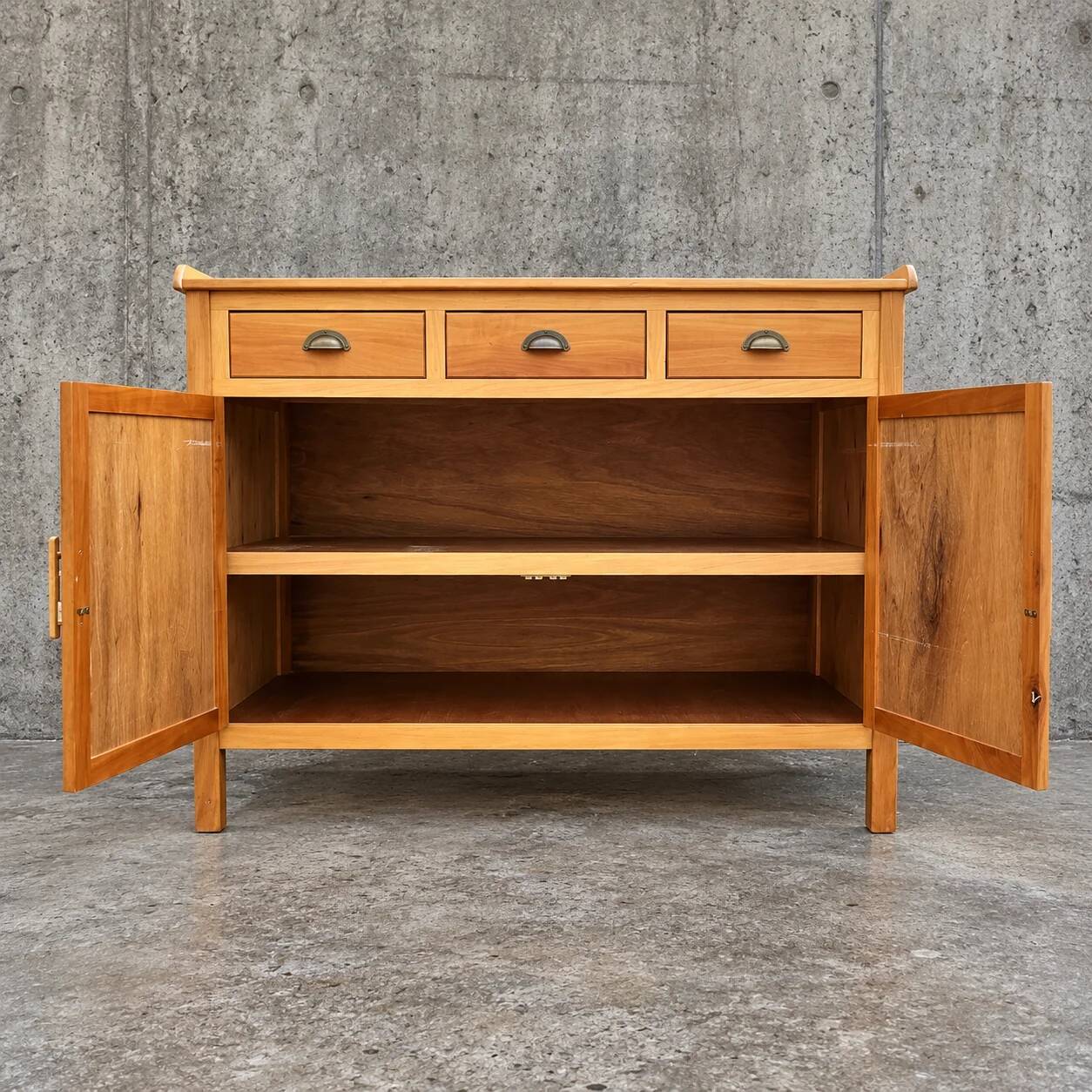Wood combination sideboard / side board / dresser / 2 x drawer / 1970s