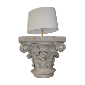 Lampe d'un chapiteau en staff, fin XIXème début XXème