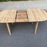 Scandinavian extendable dining table renovated in solid wood 180cm