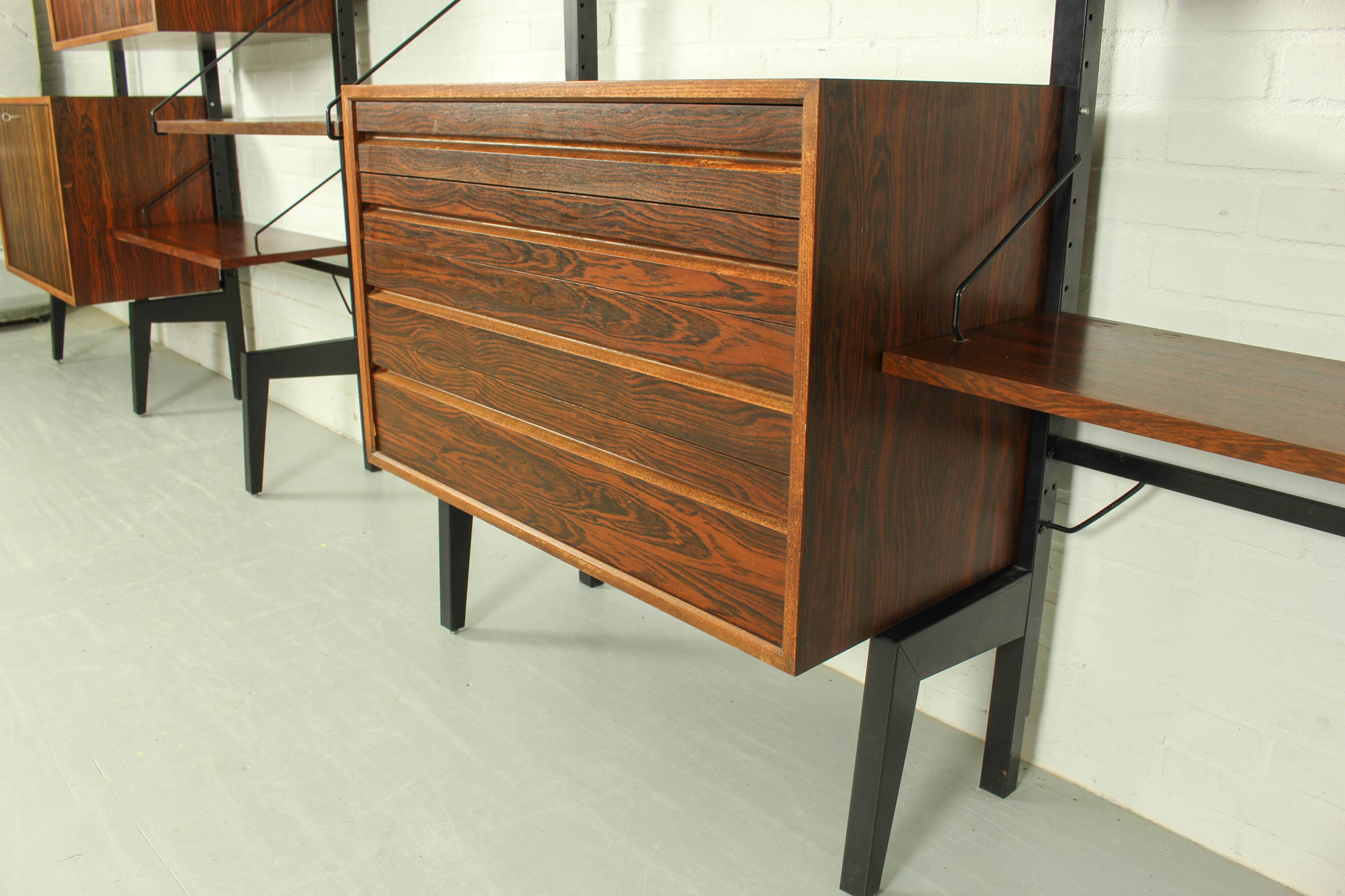 XL Danish Modular Teak Wall Unit in Rosewood by Poul Cadovius, 1960s