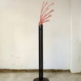 Coat rack on foot metal red and black 12 branches, 80s