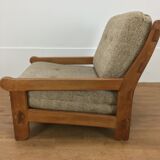 Brutalist chair with oak feathers
