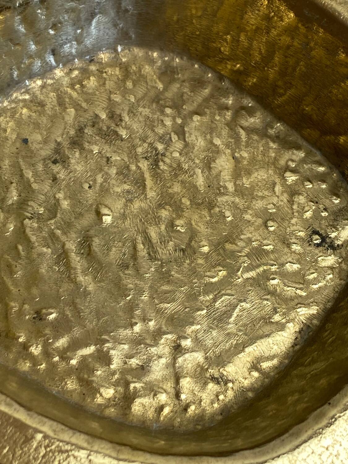 Hammered brass ashtray