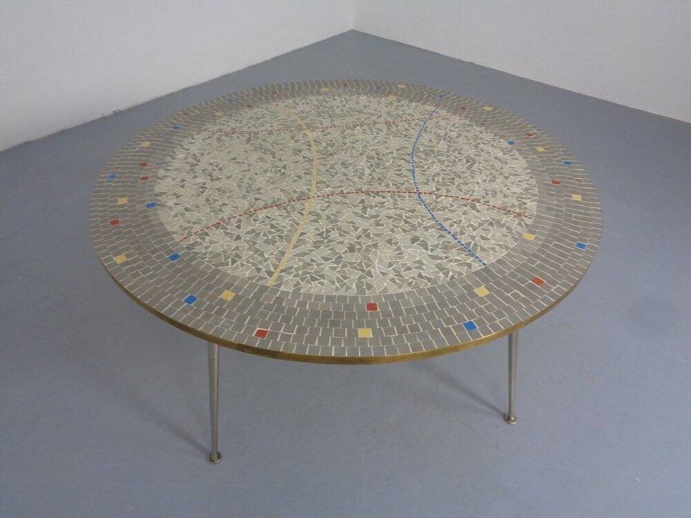 Large ceramic mosaic coffee table by Berthold Müller, Germany, 1950s.