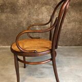Thonet armchair in curved wood and canework, model n18