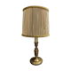 Vintage bedside table lamp brass lampshade pleated silk