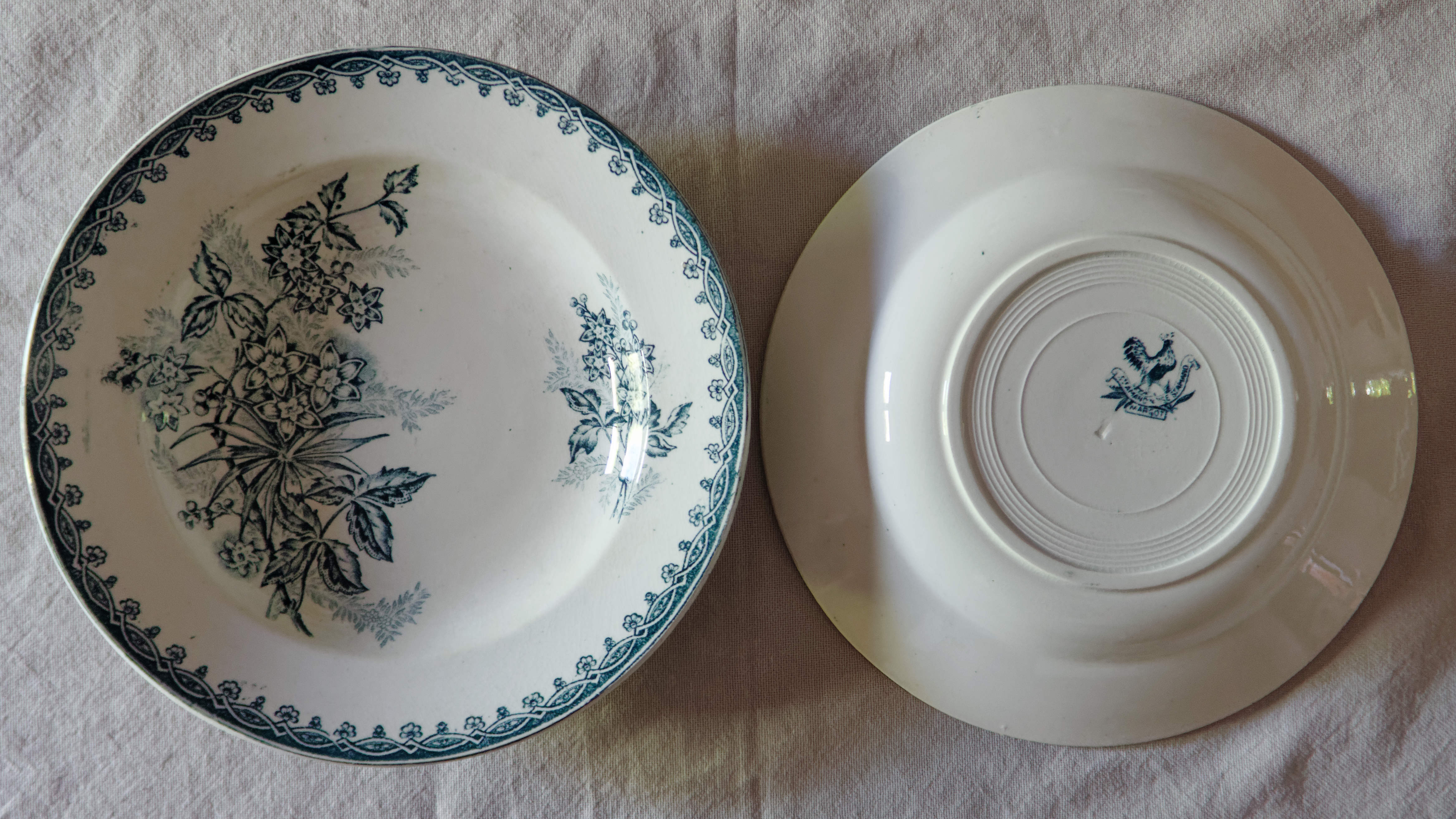 Lot 6 hollow plates old iron earth St Amand model Margot