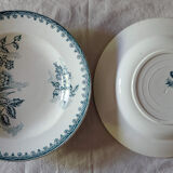 Lot 6 assiettes creuses anciennes terre de fer St Amand modèle Margot