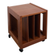 Teak LP kast op wielen, bijzettafel, nachtkastje, kast 2