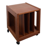 Meuble en teck LP sur roulettes, table d'appoint, table de nuit, meuble 2